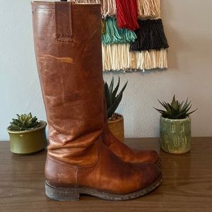 Cognac Frye Jenna Inside Zip Tall Riding 8 Boot